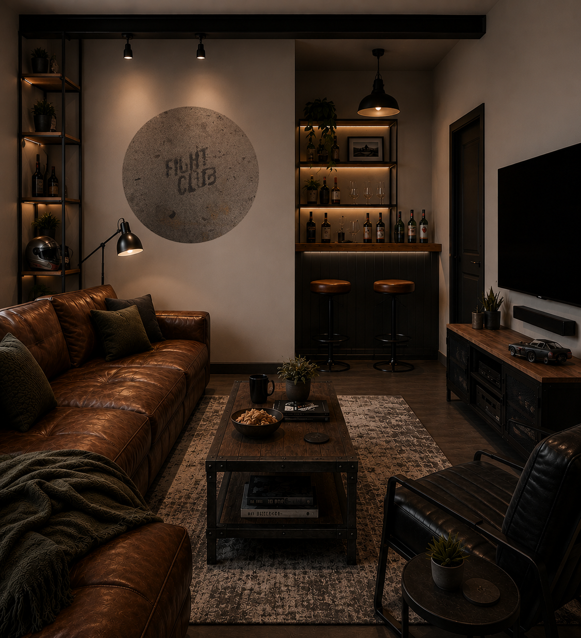 DESIGNER COLLECTIVE Pattern No 66221 by Annabel Taylor Home - Fight Club circle mural roomset image