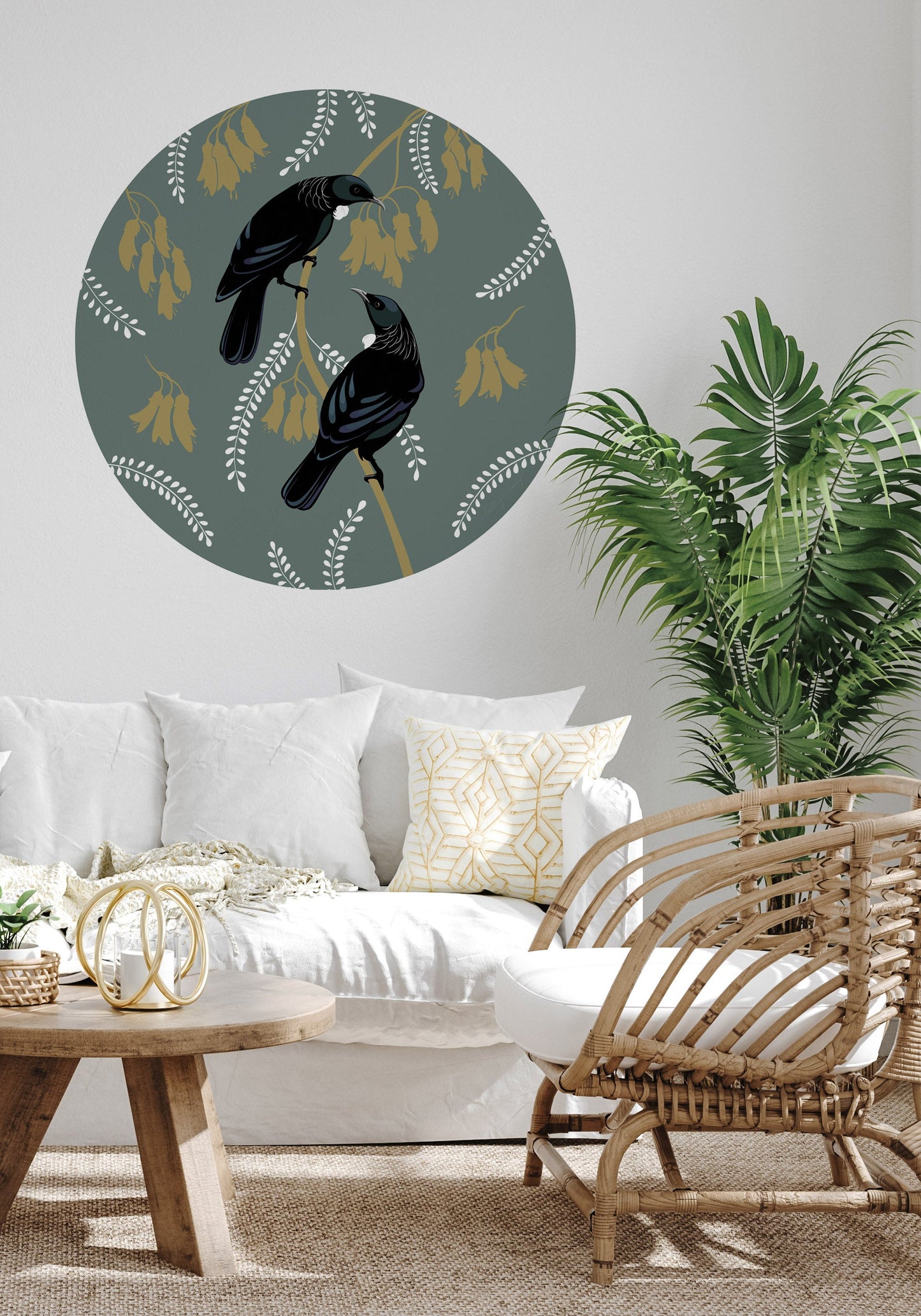 DESIGNER COLLECTIVE Pattern No 66244 by Cathy Hansby - Tui Pair circle mural roomset image