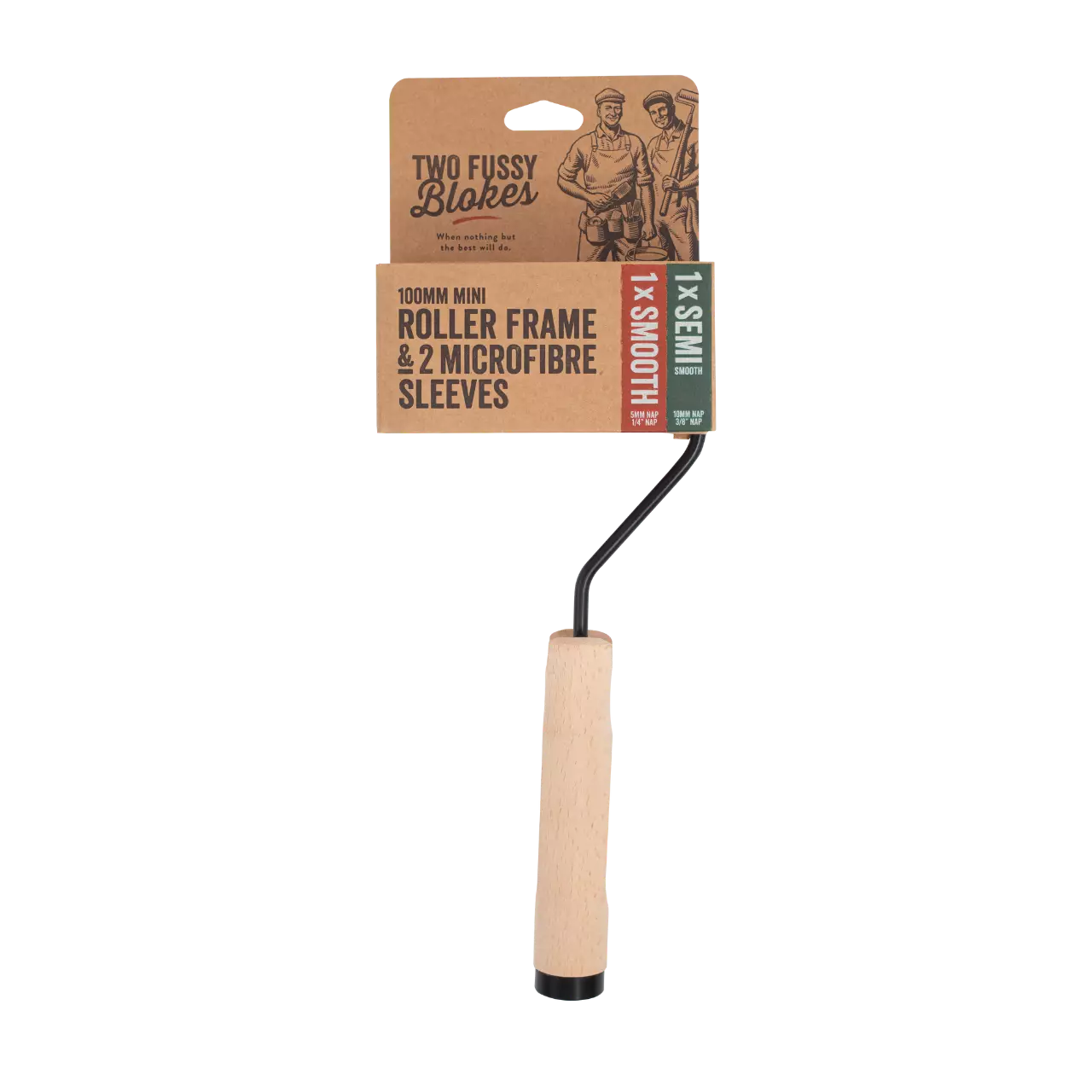 Two Fussy Blokes 100mm Mini Roller Frame & 2 Microfibre Sleeves