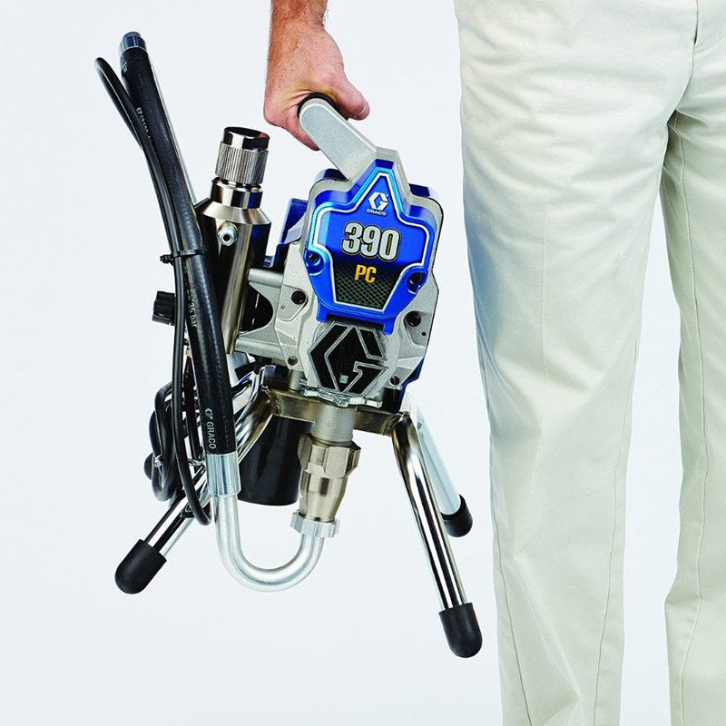 GRACO Airless Paint Spray Package 390 PC 240V AC 17C386 Stand