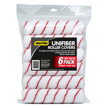 Unifiber Roller Covers 11mm nap 6 pack