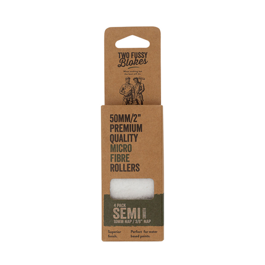 Two Fussy Blokes 50mm Microfibre 10mm Nap Rollers 4 Pack
