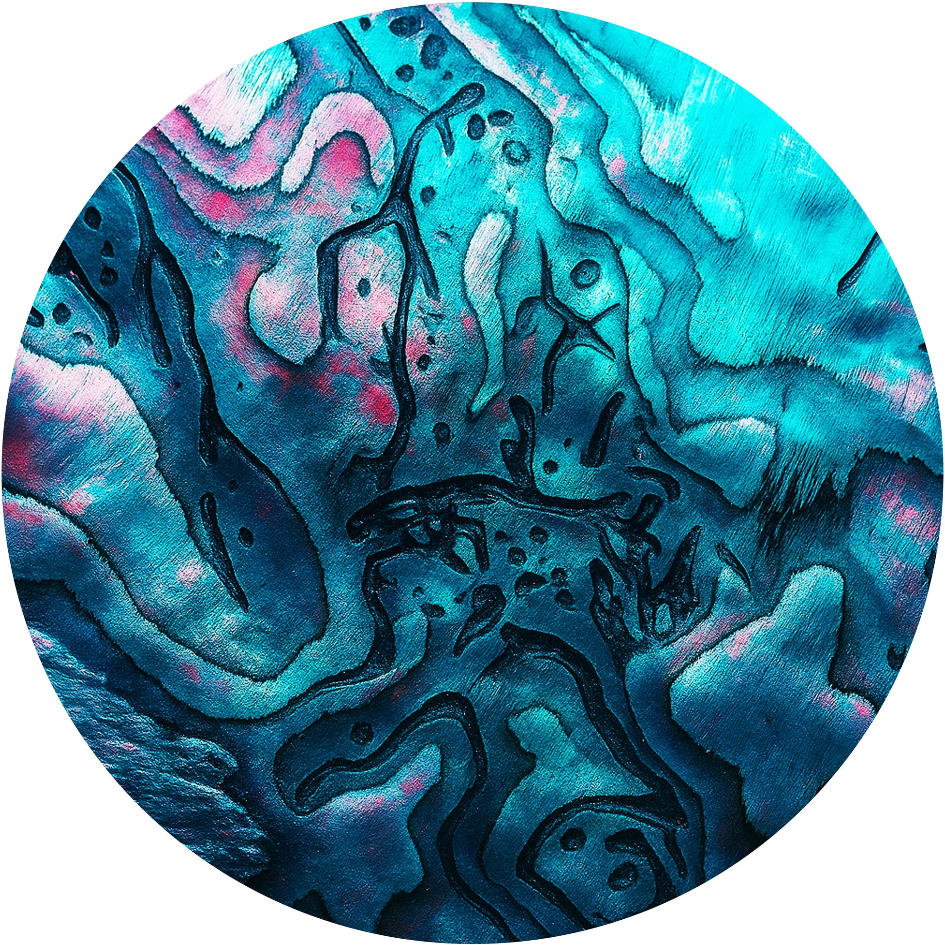CIRQUE Act Two Pattern No PAUA BLUE circle mural wallpaper