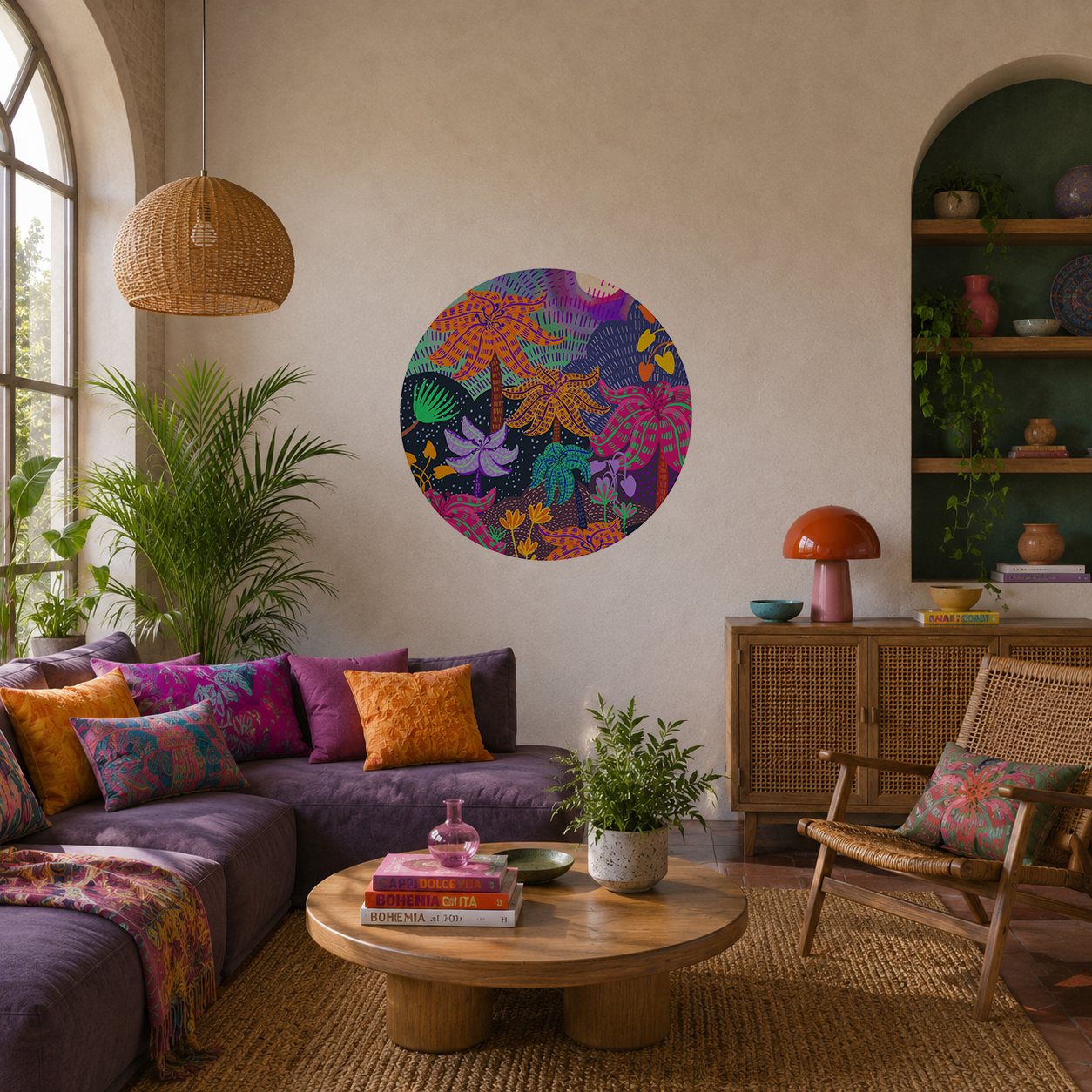 DESIGNER COLLECTIVE Pattern No 66223 by Archana Bhurke Design - Trippie Ponga circle mural roomset image