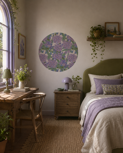 DESIGNER COLLECTIVE Pattern No 66227 by Josephine Lorelle Design - Agapanthus circle mural roomset image
