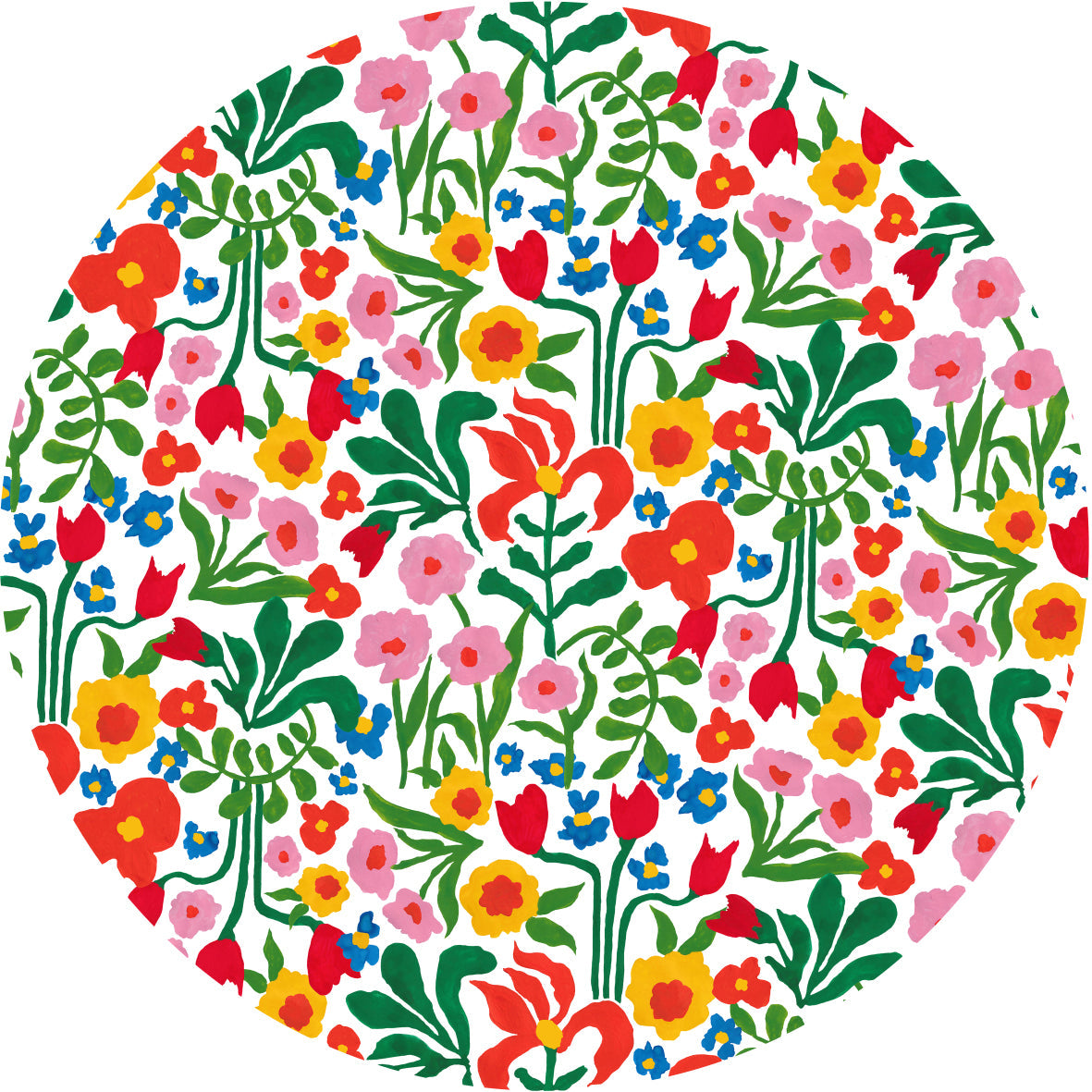 DESIGNER COLLECTIVE Pattern No 66228 by Laura Hebbend Design - Floral Fiesta circle mural swatch