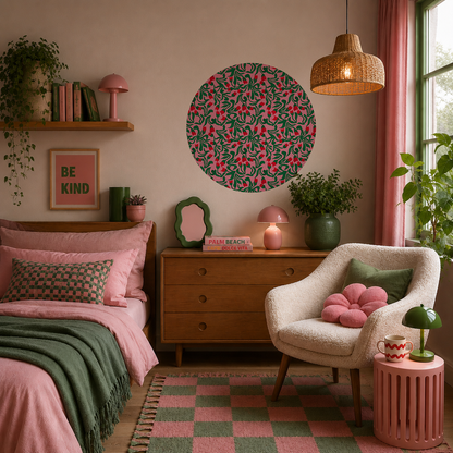 DESIGNER COLLECTIVE Pattern No 66229 by Laura Hebbend Design - Little Red circle mural roomset image