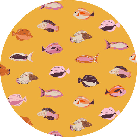 DESIGNER COLLECTIVE Pattern No 66232 by Penny Megan Design - Tropical Fish circle mural swatch