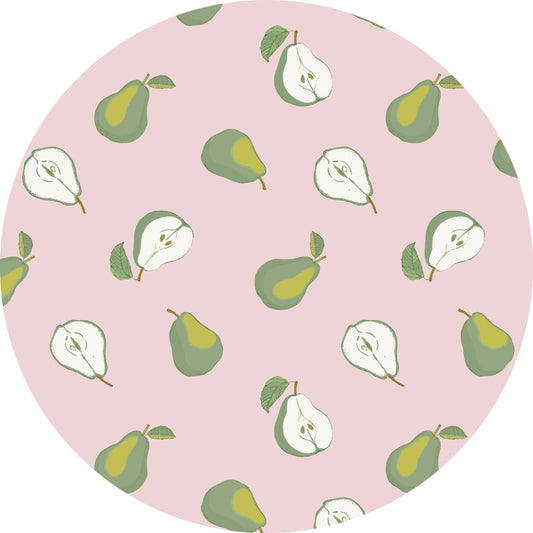 DESIGNER COLLECTIVE Pattern No 66233 by Penny Megan Design - Green Pears circle mural swatch