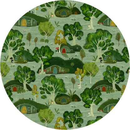 DESIGNER COLLECTIVE Pattern No 66235 by Katherine Quinn Illustration - House Hills circle mural swatch