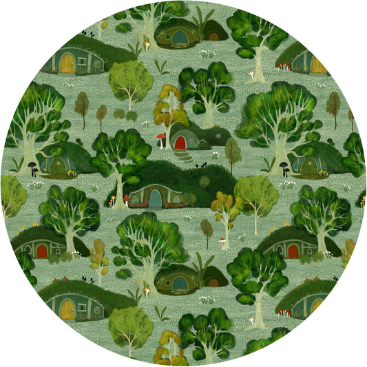 DESIGNER COLLECTIVE Pattern No 66235 by Katherine Quinn Illustration - House Hills circle mural swatch