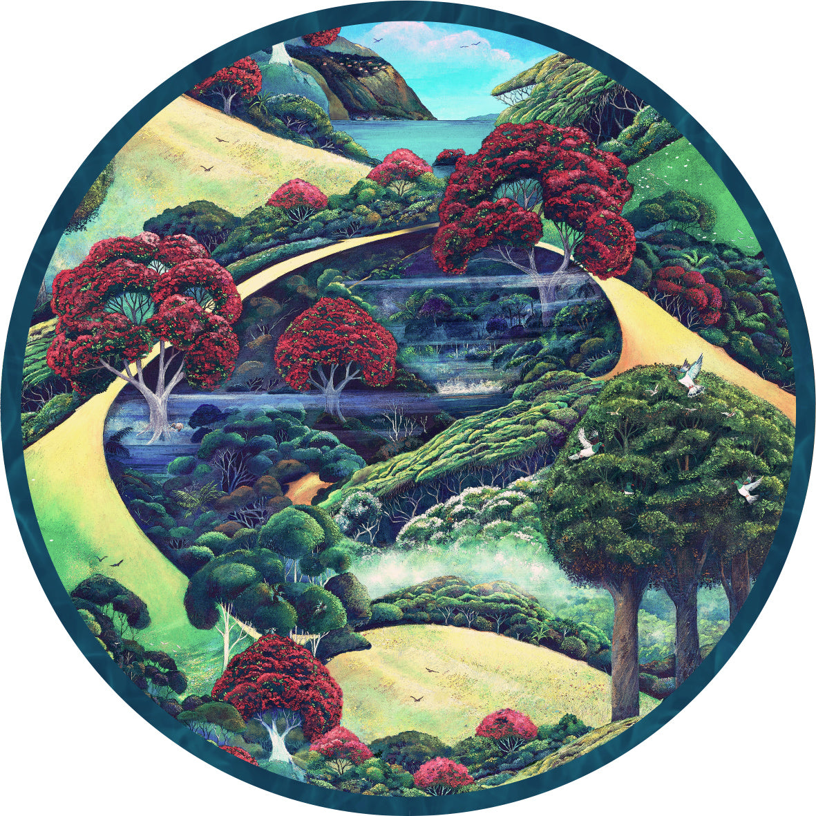 DESIGNER COLLECTIVE Pattern No 66236 by Saddleback Studios - Pukerua Bay circle mural swatch