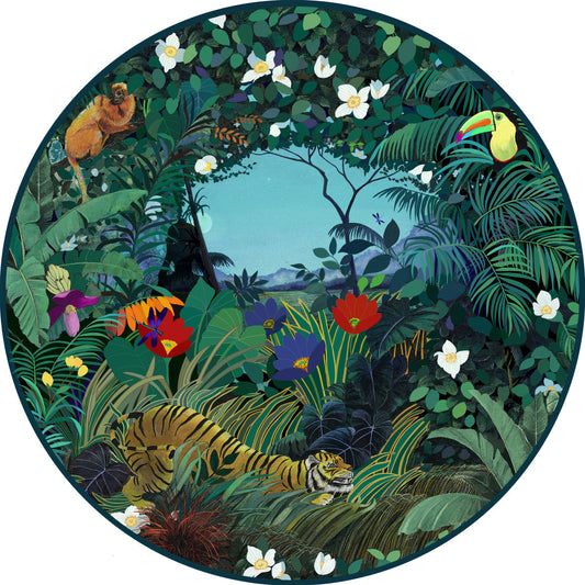 DESIGNER COLLECTIVE Pattern No 66237 by Saddleback Studios - Tiger Talks circle mural swatch