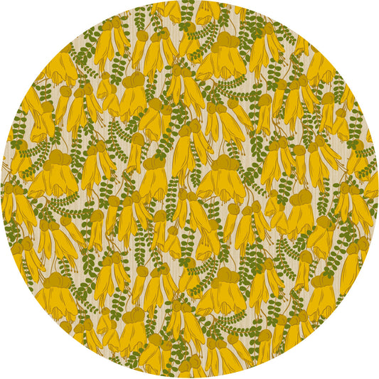 DESIGNER COLLECTIVE Pattern No 66239 by Sue Thomson Creative - Kowhai circle mural swatch