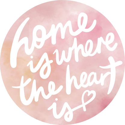 DESIGNER COLLECTIVE Pattern No 66240 by Tiny Giraffe - Home is where the heart is circle mural swatch