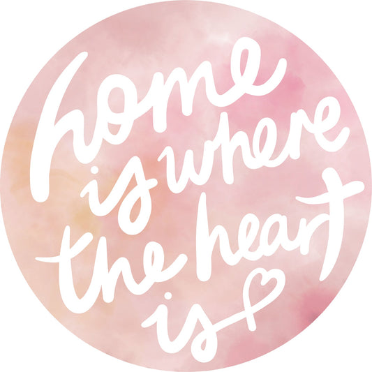 DESIGNER COLLECTIVE Pattern No 66240 by Tiny Giraffe - Home is where the heart is circle mural swatch