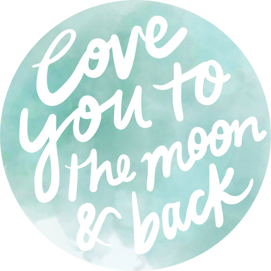 DESIGNER COLLECTIVE Pattern No 66241 by Tiny Giraffe - Love you to the moon and back circle mural swatch