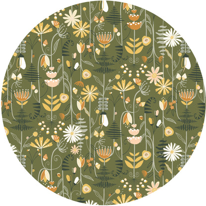 DESIGNER COLLECTIVE Pattern No 66242 by Wirihana Design - Overgrown Garden circle mural swatch