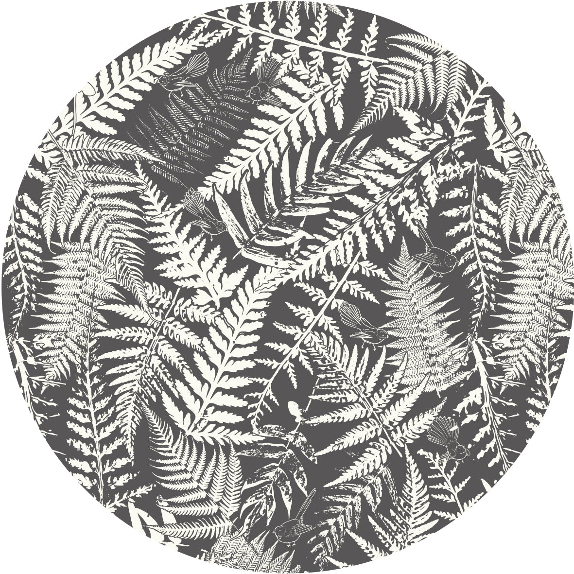 DESIGNER COLLECTIVE Pattern No 66243 by Wirihana Design - Bird Spotting circle mural swatch