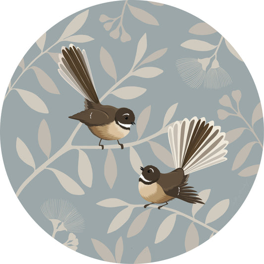 DESIGNER COLLECTIVE Pattern No 66245 by Cathy Hansby - Fantail Pair circle mural swatch