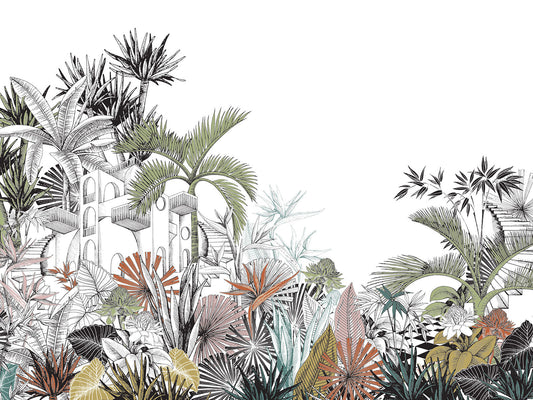 TROPICAL HOUSE Wallpaper Pattern No 688146