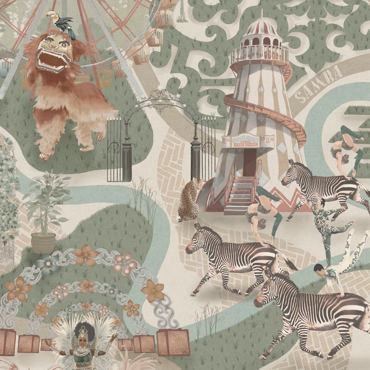 BRAND MCKENZIE Wallpaper Pattern No BMCF003/03A - Carnival Map