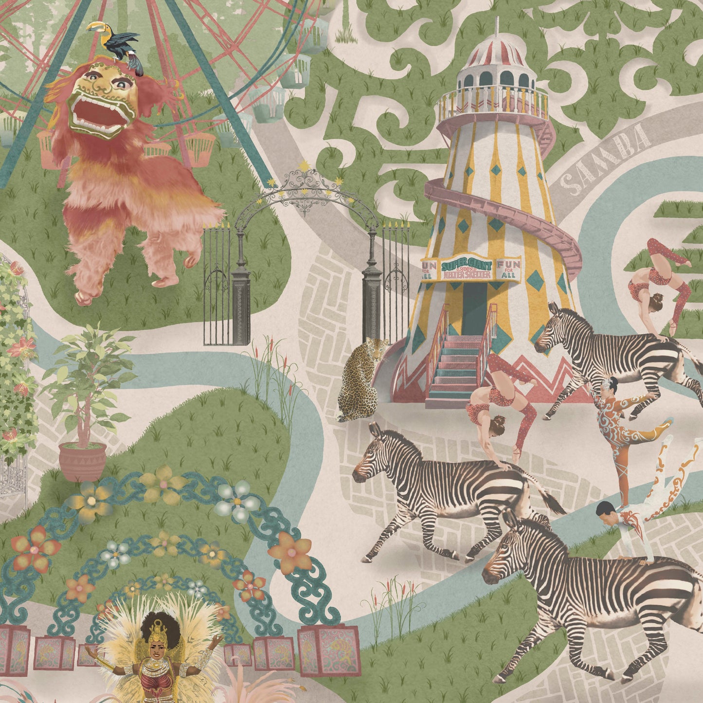 BRAND MCKENZIE Wallpaper Pattern No BMCF003/03B - Carnival Map