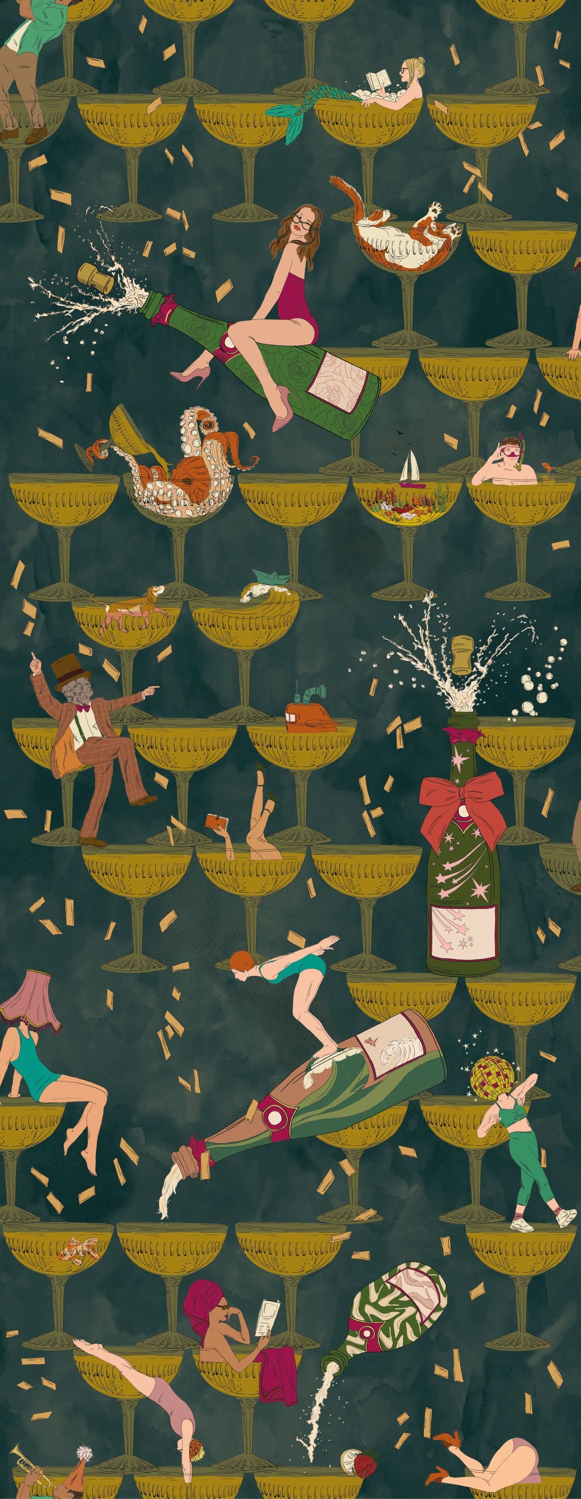 BRAND MCKENZIE Wallpaper Pattern No BMGI006/09B - The Grand Pour
