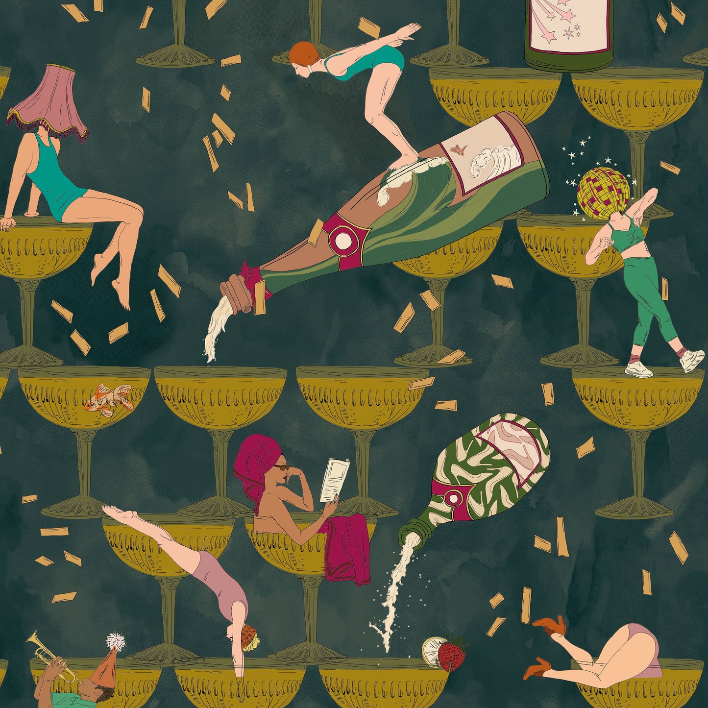 BRAND MCKENZIE Wallpaper Pattern No BMGI006/09B - The Grand Pour