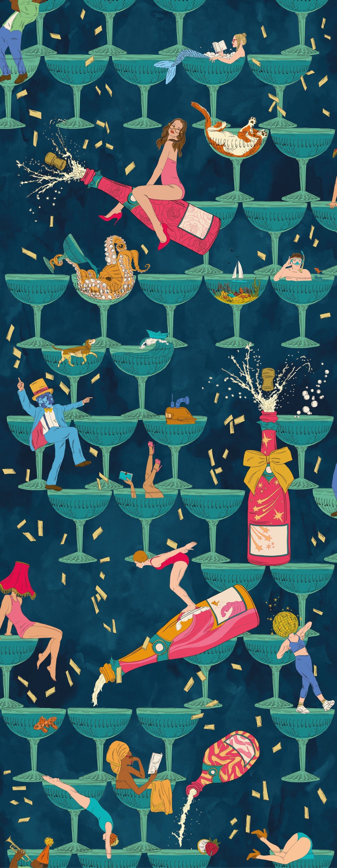 BRAND MCKENZIE Wallpaper Pattern No BMGI006/09C - The Grand Pour