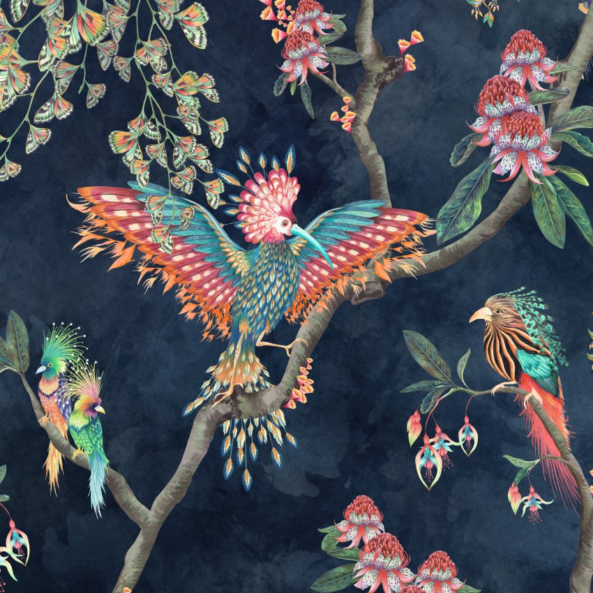 BRAND MCKENZIE Wallpaper Pattern No BMWL005/01B - Birds In Paradise