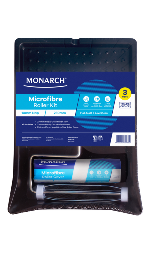 230mm Microfibre Heavy Duty Roller Kit - 10mm Nap - 3PCE