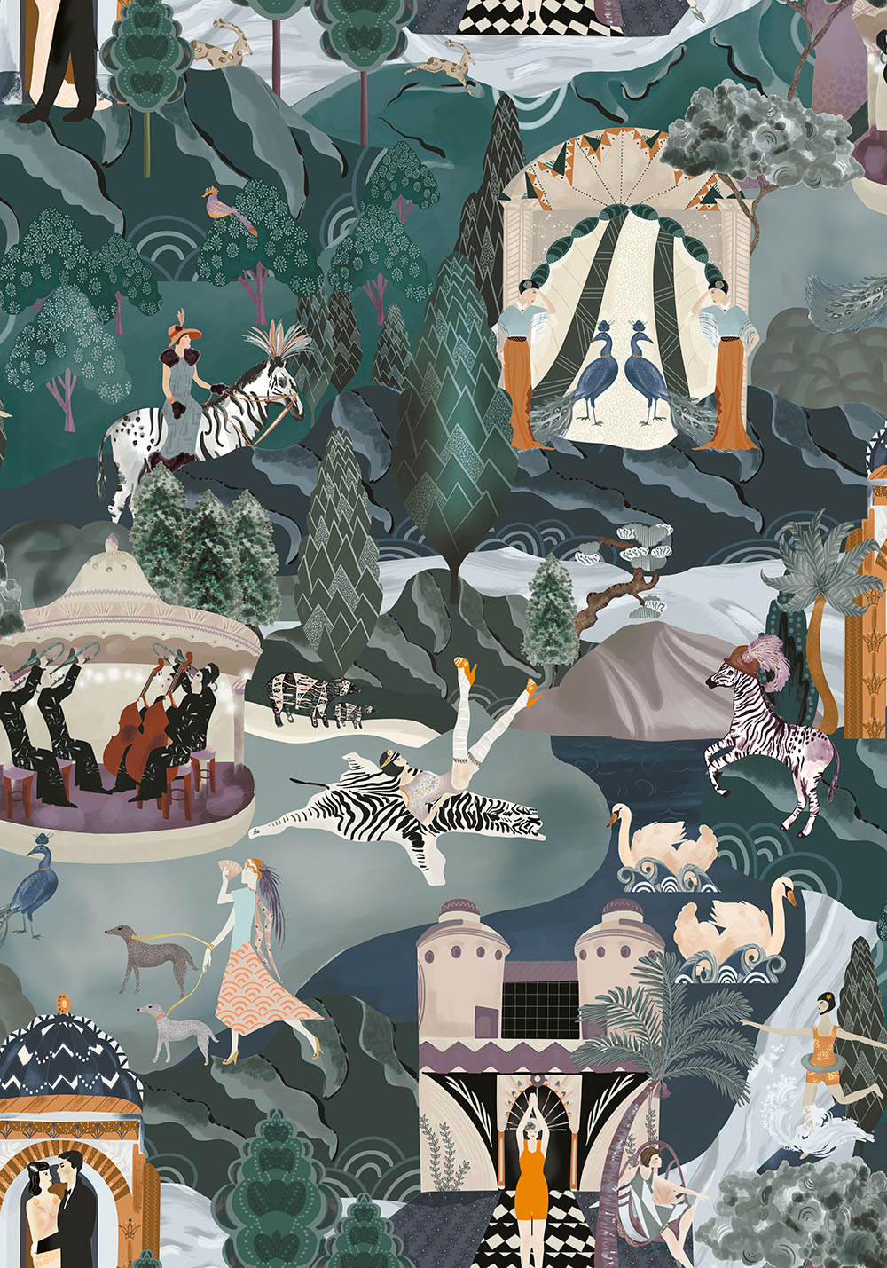 BRAND MCKENZIE Wallpaper Pattern No BMHD002/10B - The Art Deco Hills