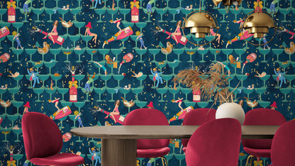 BRAND MCKENZIE Wallpaper Pattern No BMGI006/09C - The Grand Pour