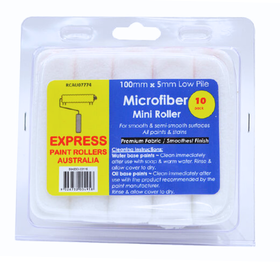 Express Rollers Mini Microfibre 100mm roller sleeves – Geelong Colourworld