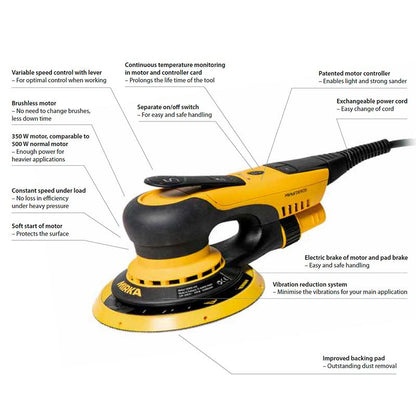 Mirka DEROS 5mm Random Orbital Sander in Case (125/150mm Pad)